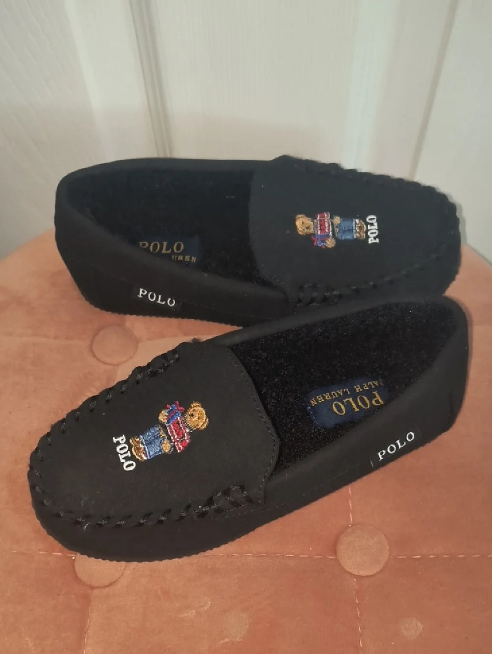 Polo Ralph Lauren Bear Faux-Shearling Slipper Little Boys Size 13 NWOB